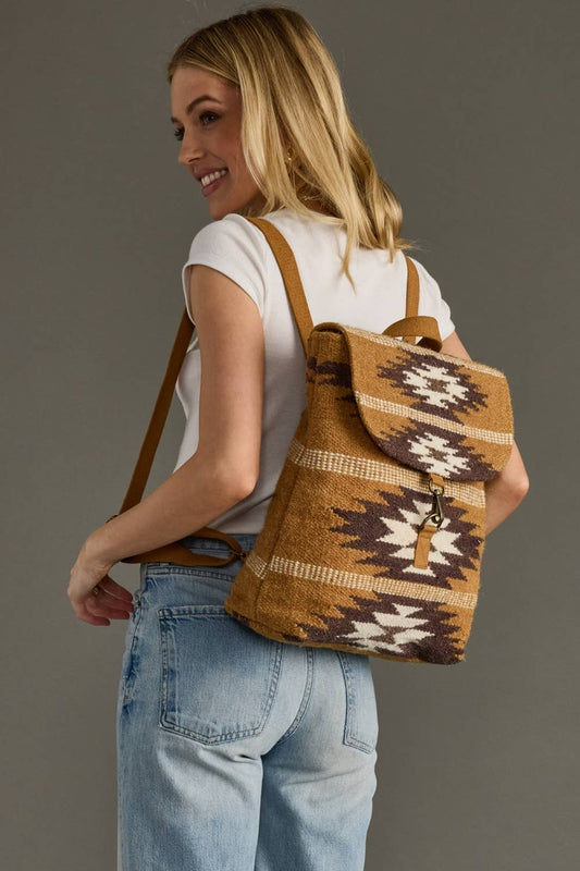 Tan, Brown & Cream Western Backpack
