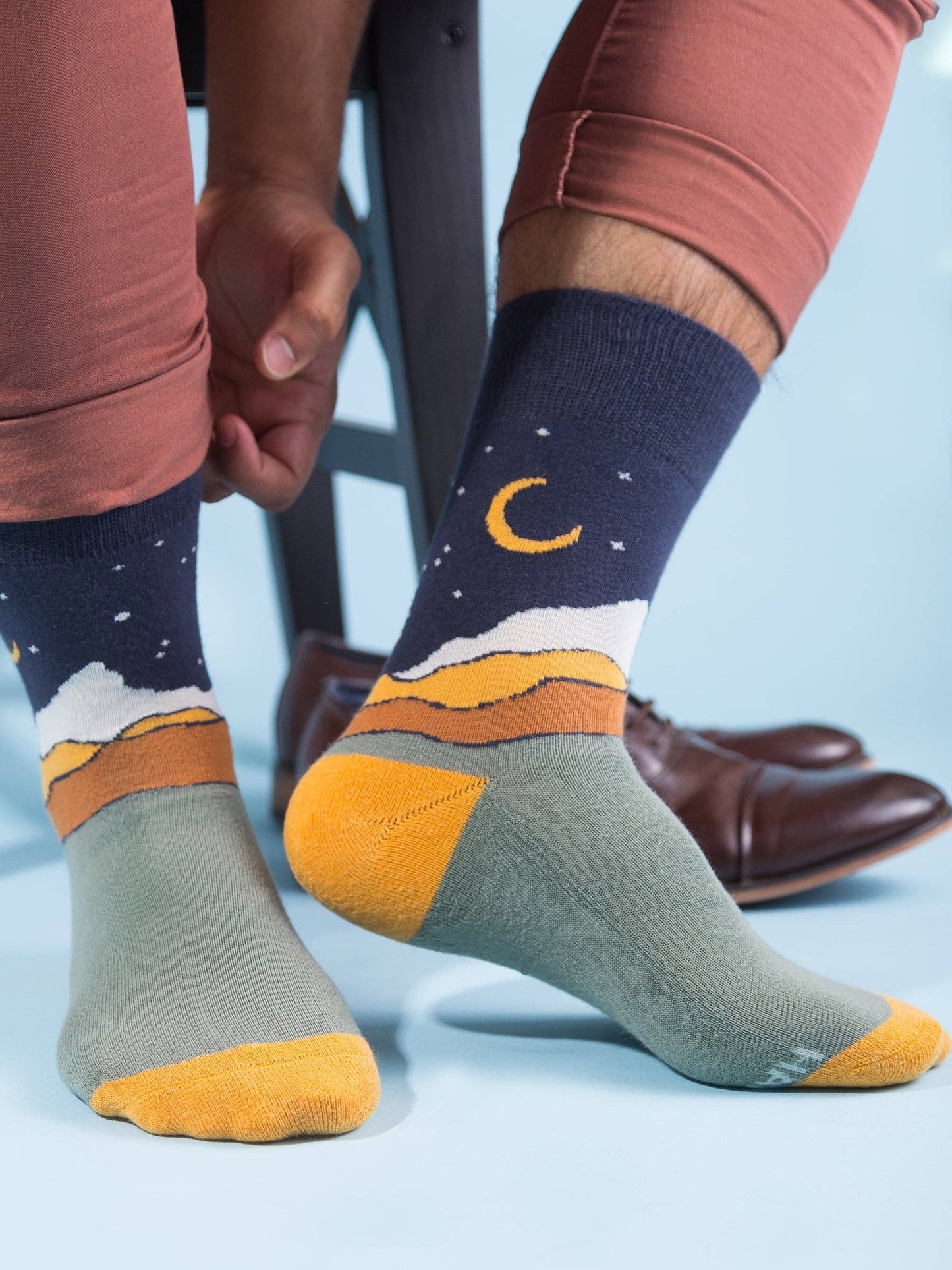 Starry Night Navy Crew Socks