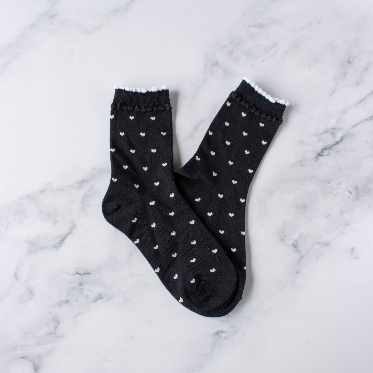 Black & White Heart Socks