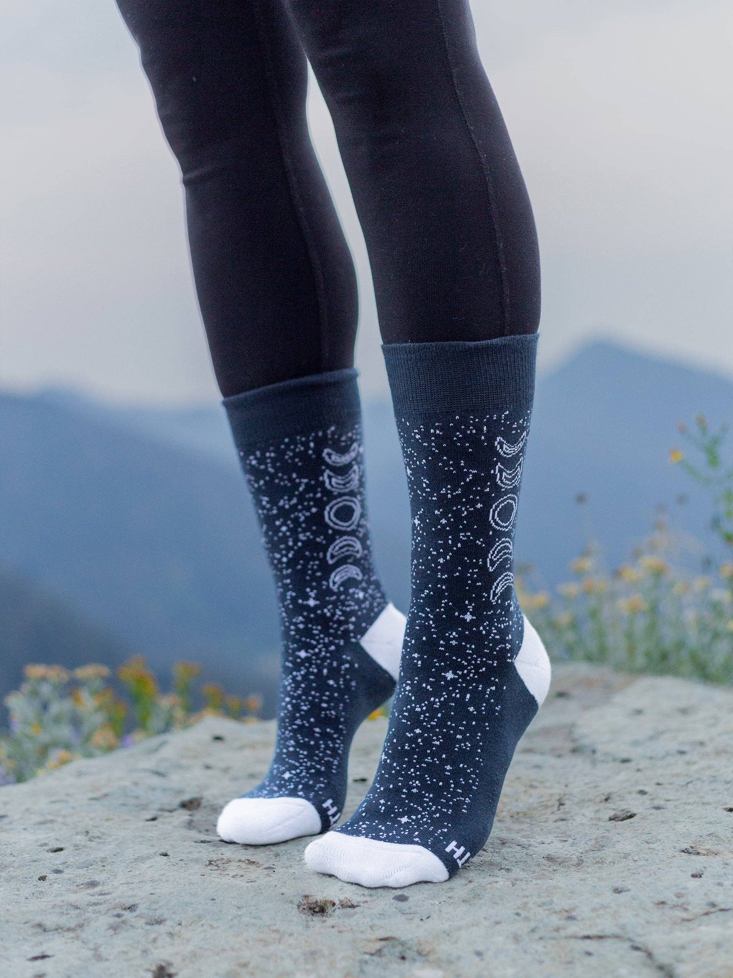 Moonshine Navy Crew Socks