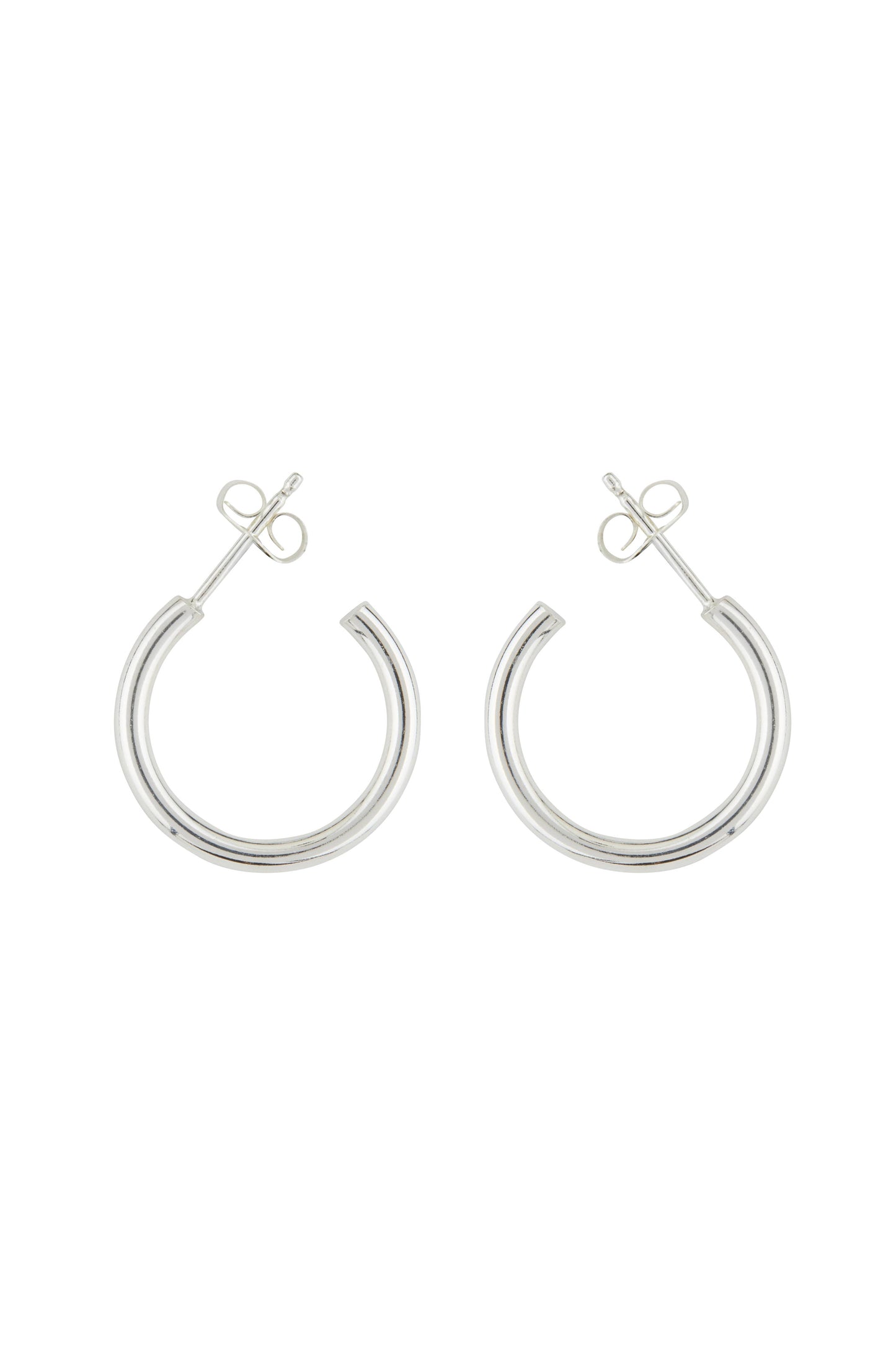 Silver Hoop Post Earring - 17mm