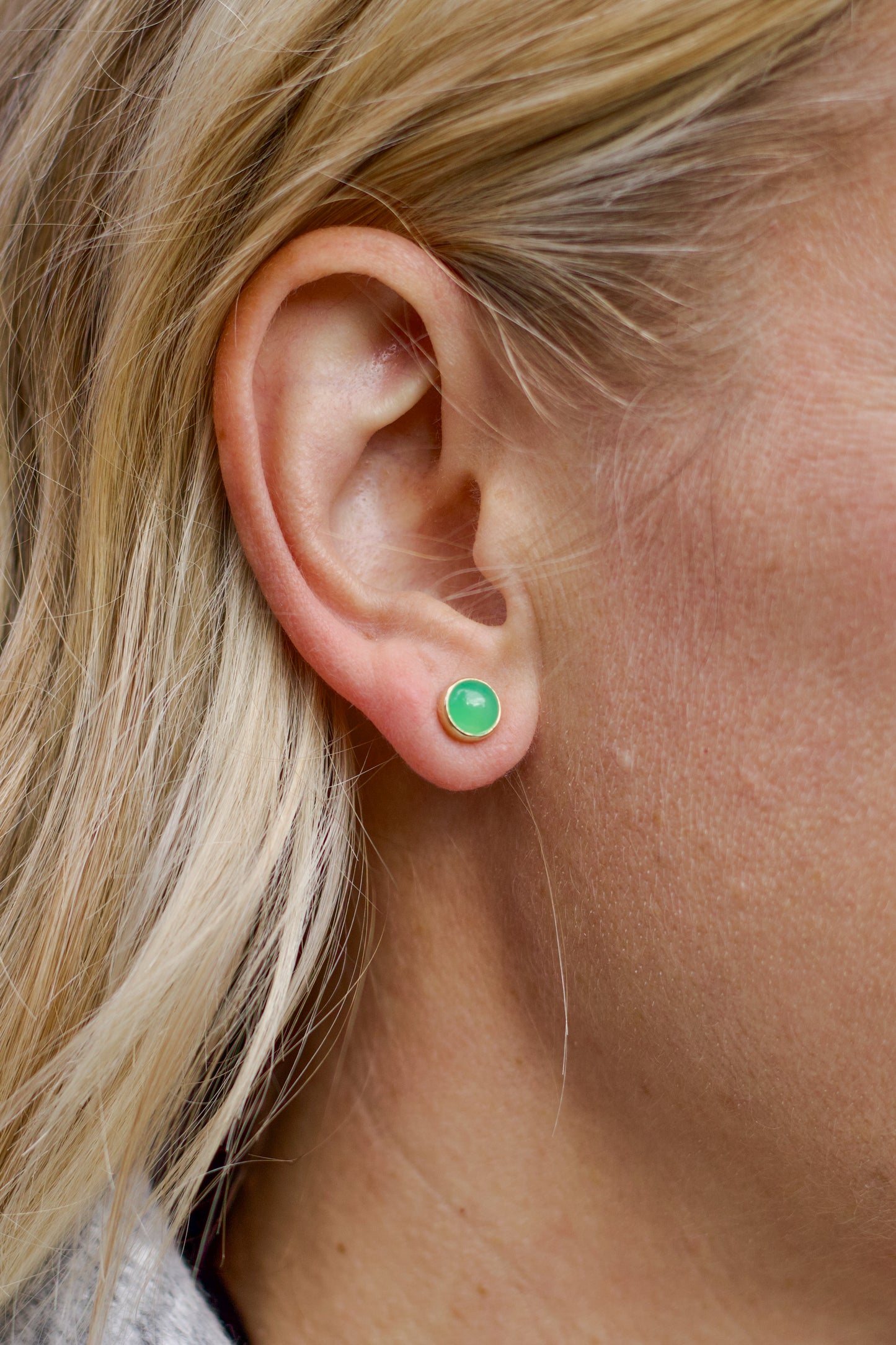 Chrysoprase Post Earrings | Linda Blumel