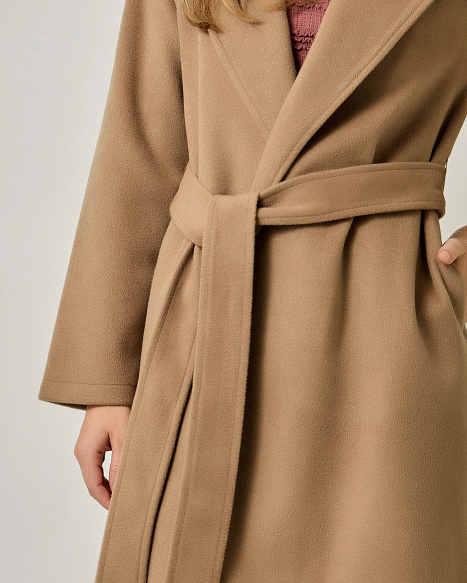 Lapel Collar Coat in Camel