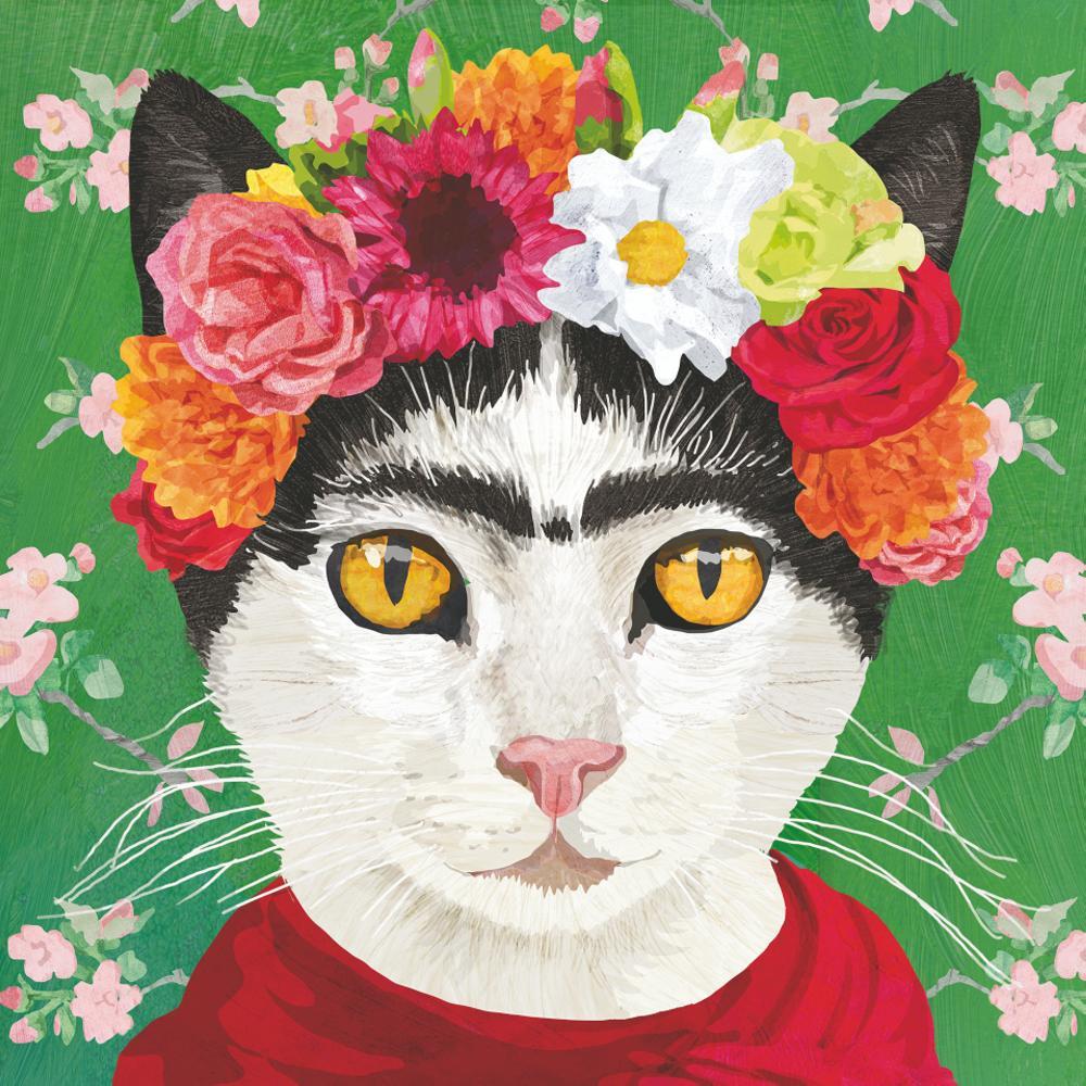 Frida Cat Beverage Napkins