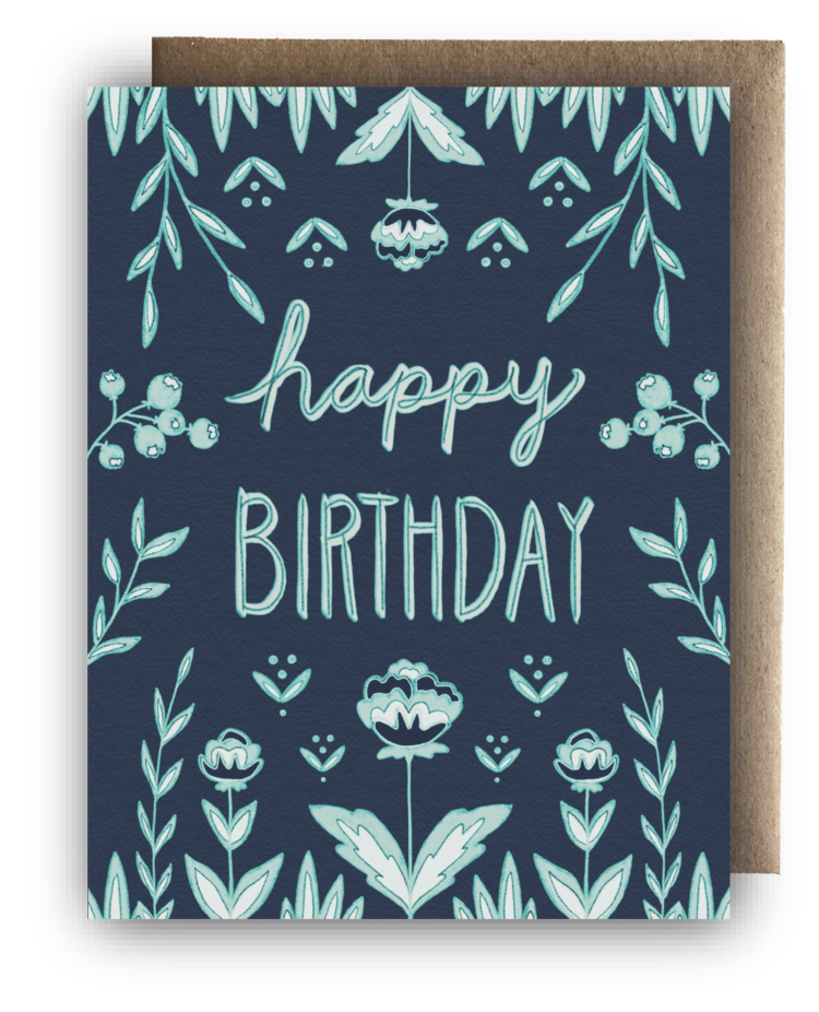 Blue Birthday Card