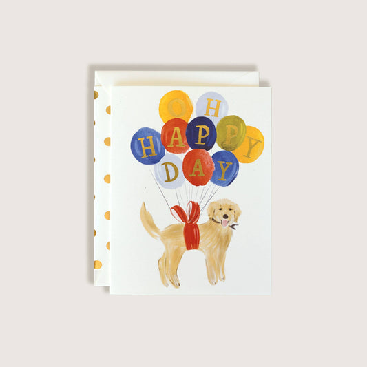 Happy Birthday Golden Retriever Card