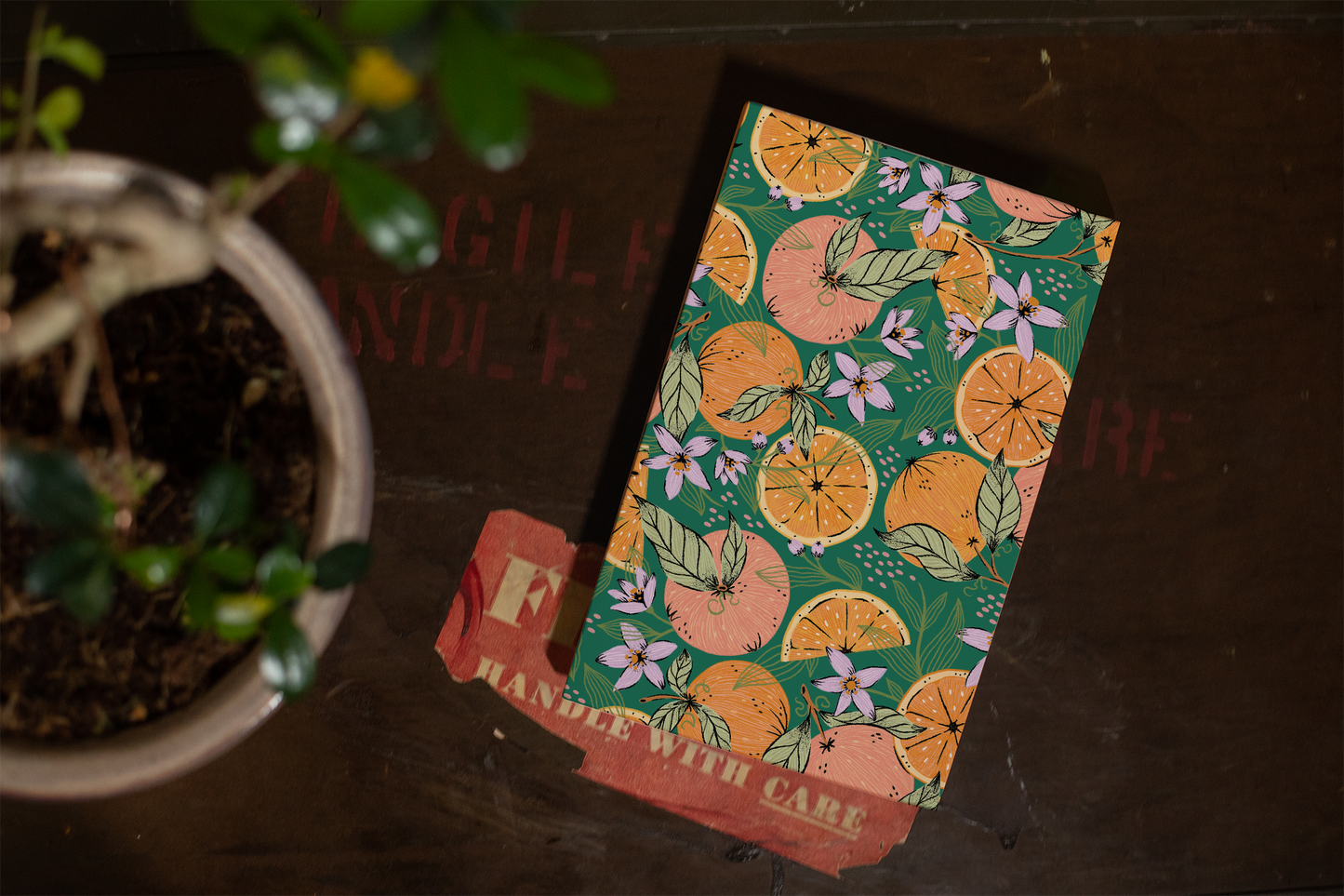 Orange Orchard Layflat Notebook