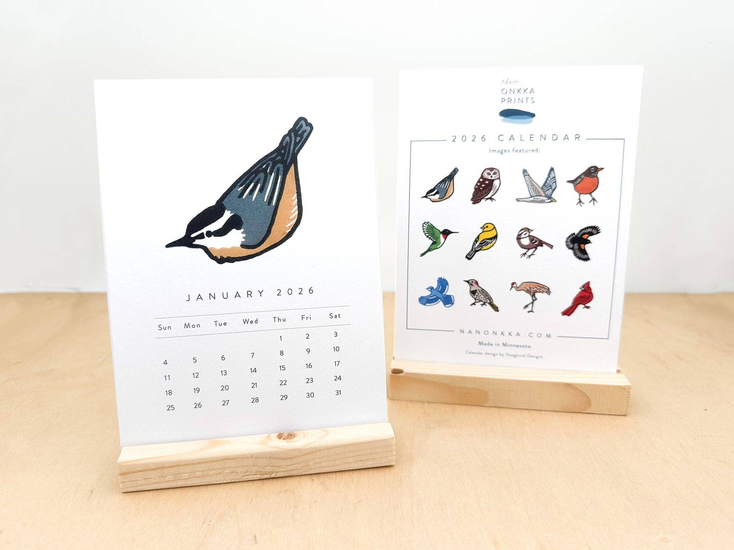 Birds 2026 Desktop Calendar