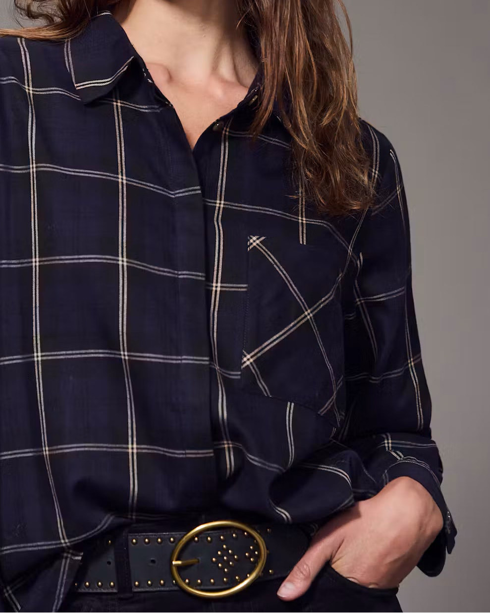 Bowie Plaid Shirt in Inkwell | Sanctuary
