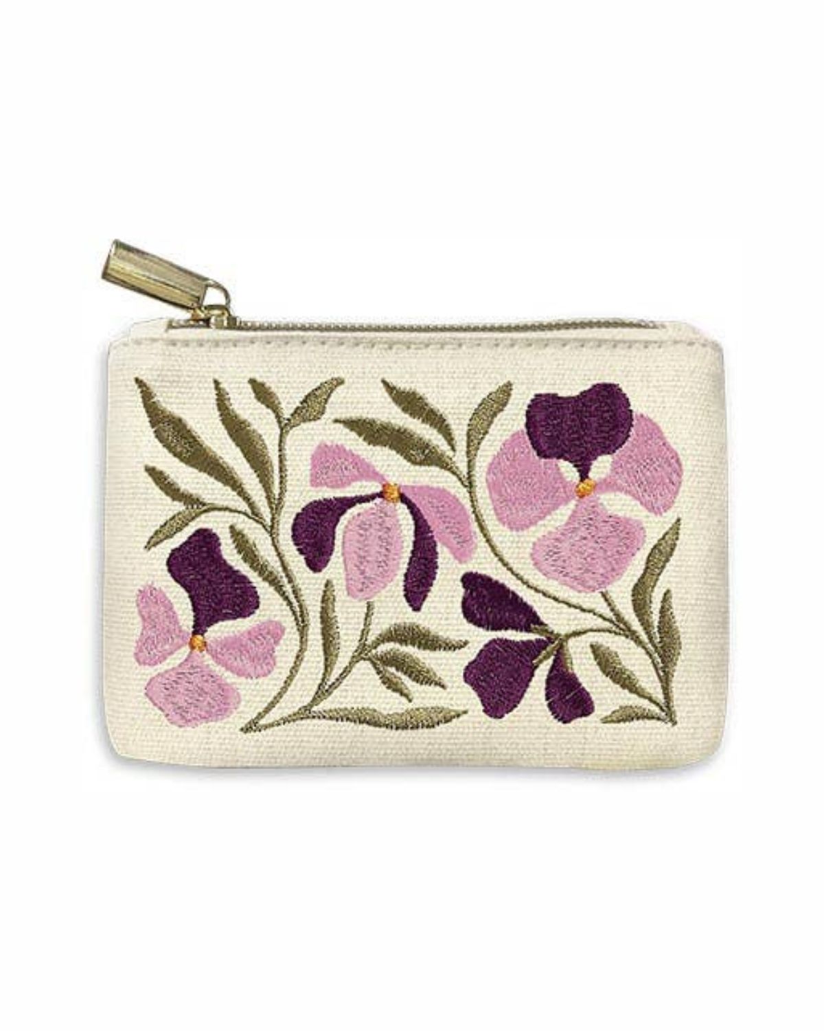 Pansy Floral Coin Pouch