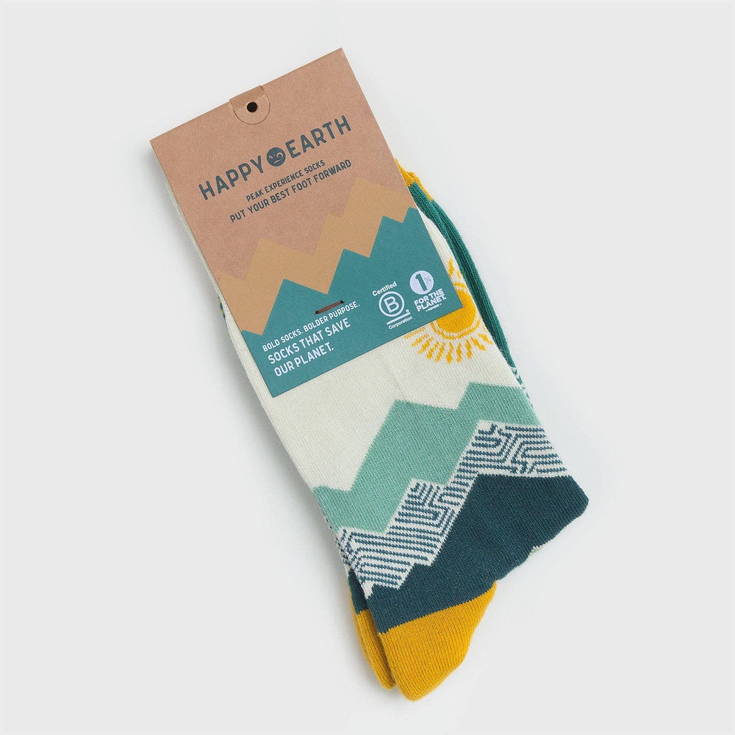 Peak Experience Teal Crew Socks