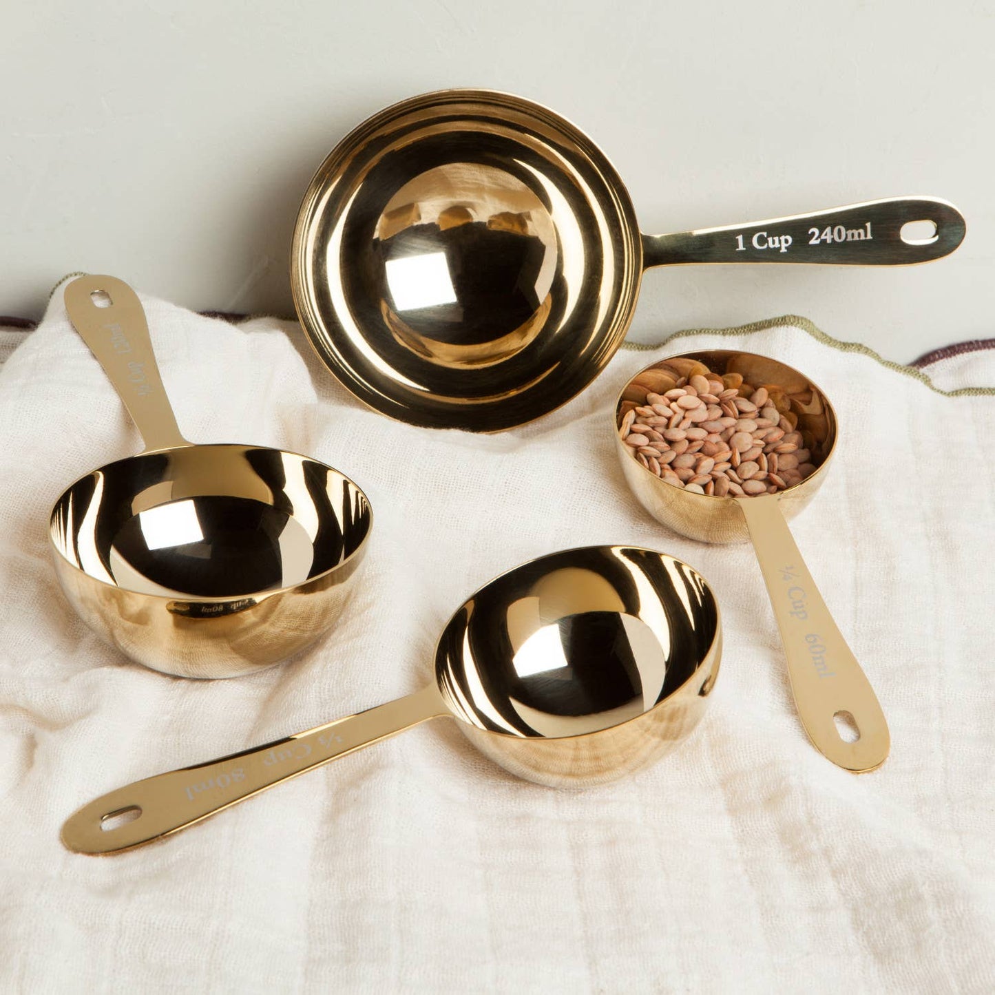 Gold Measuring Cups - Set of 4