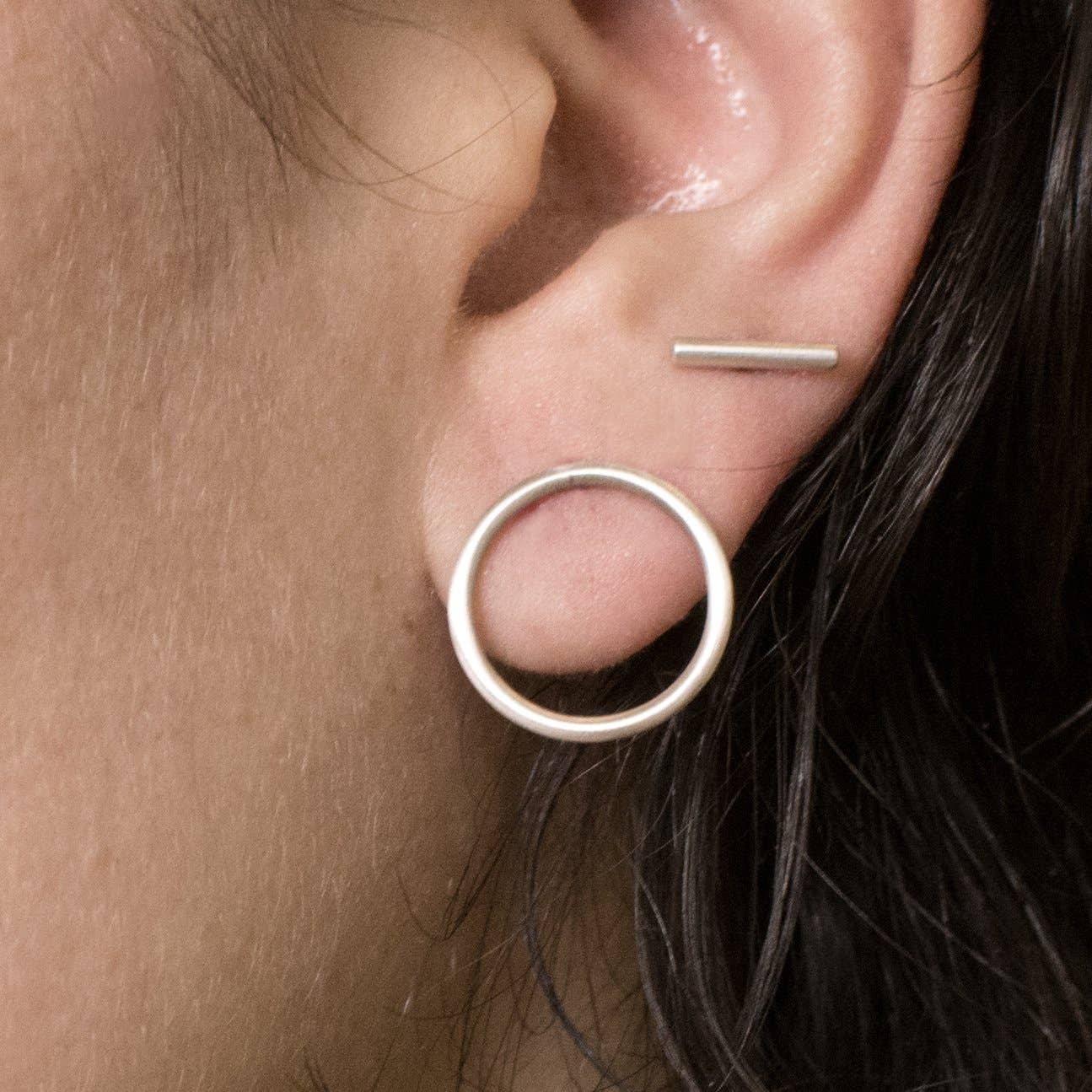 Silver Bar Stud Earrings | Jane Diaz