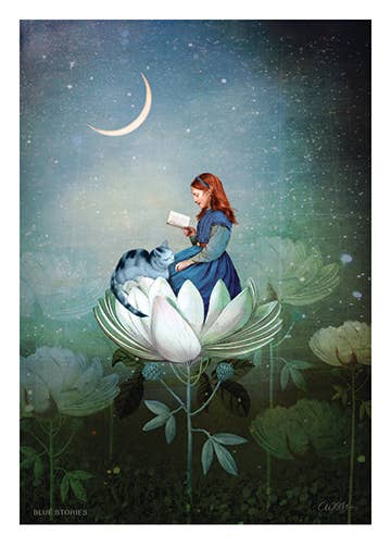 Blue Stories Greeting Card