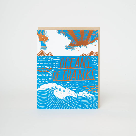 Oceans of Thanks Letterpress Card