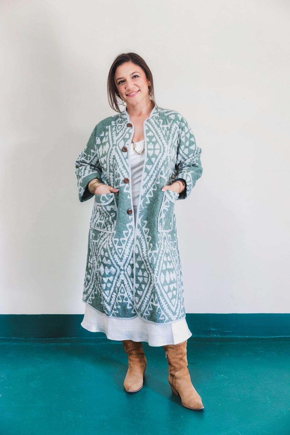 Aisha Quilted Jacket in Green