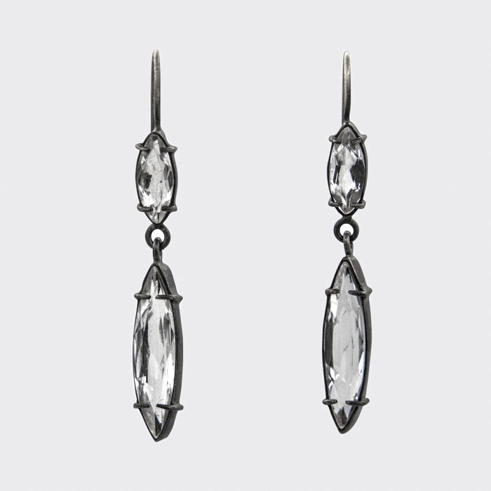 Quartz Faceted Marquis Drop Earrings | Jane Diaz