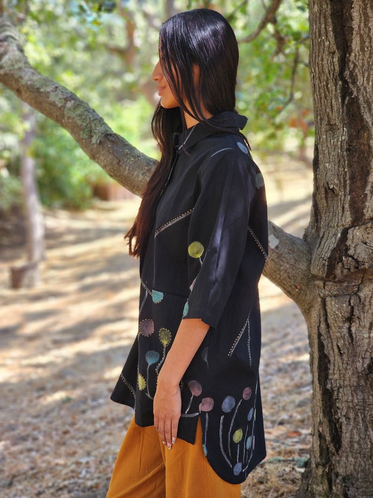Big Shirt in Poppies Print | Yaza