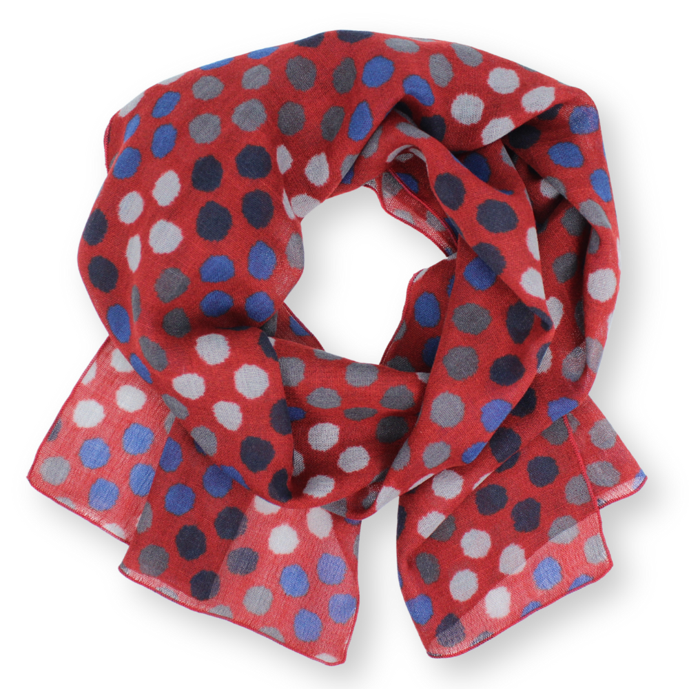 Italian Tissue Wool Scarf in Red