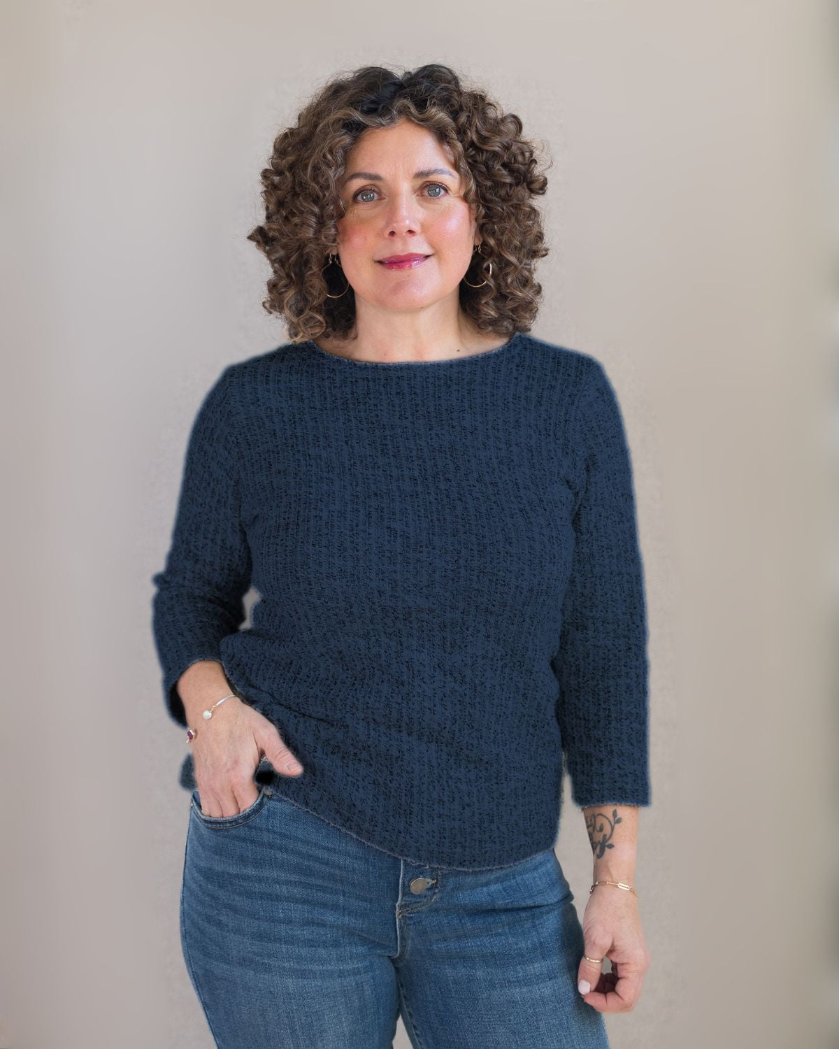3/4 Sleeve Boatneck Sweater in Etan | Cut•Loose