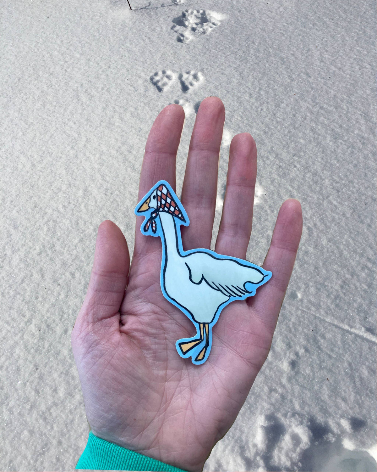 Goose with hankie Sticker