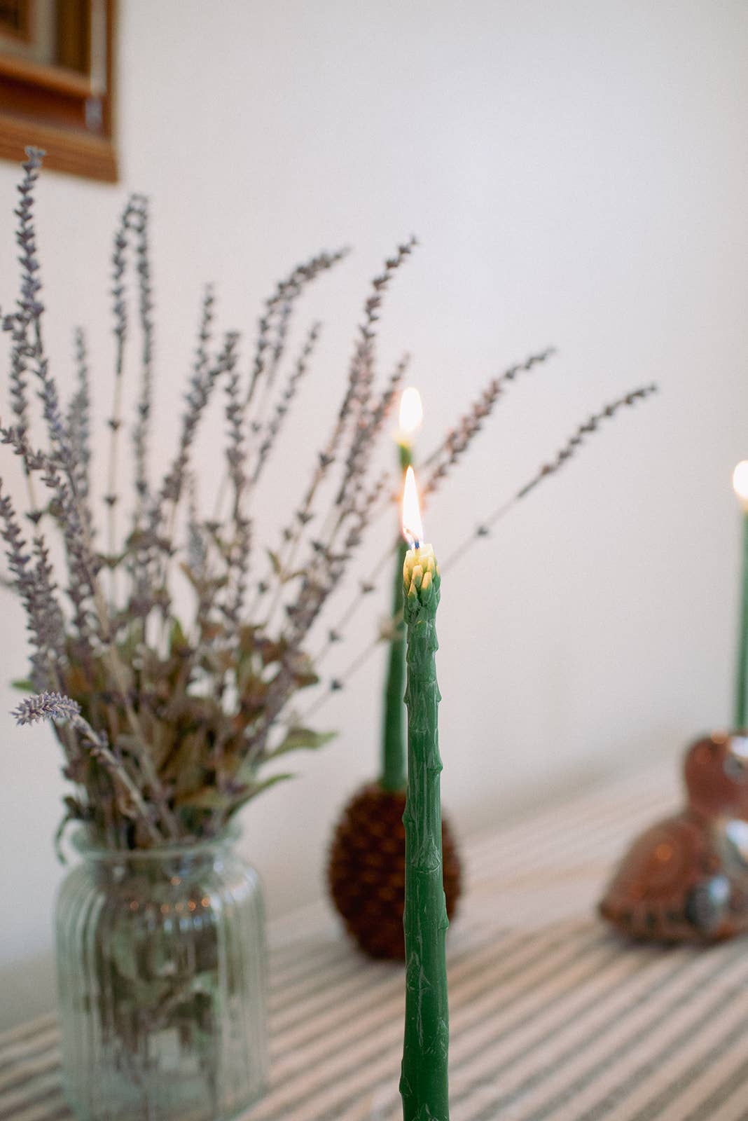 Asparagus Taper Candle Set of 2