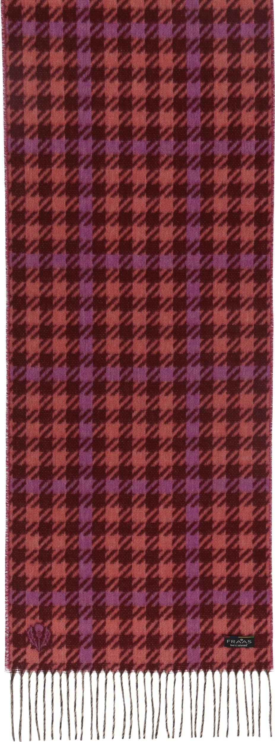 Houndstooth Check Cozy Scarf in Barberry