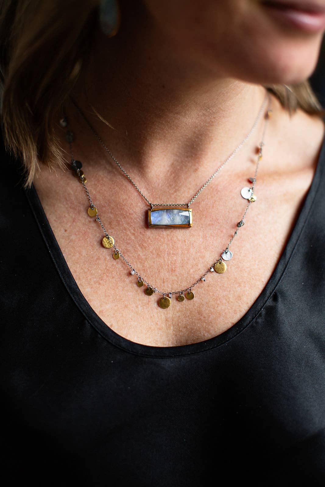 Rectangle Moonstone Necklace | Austin Titus