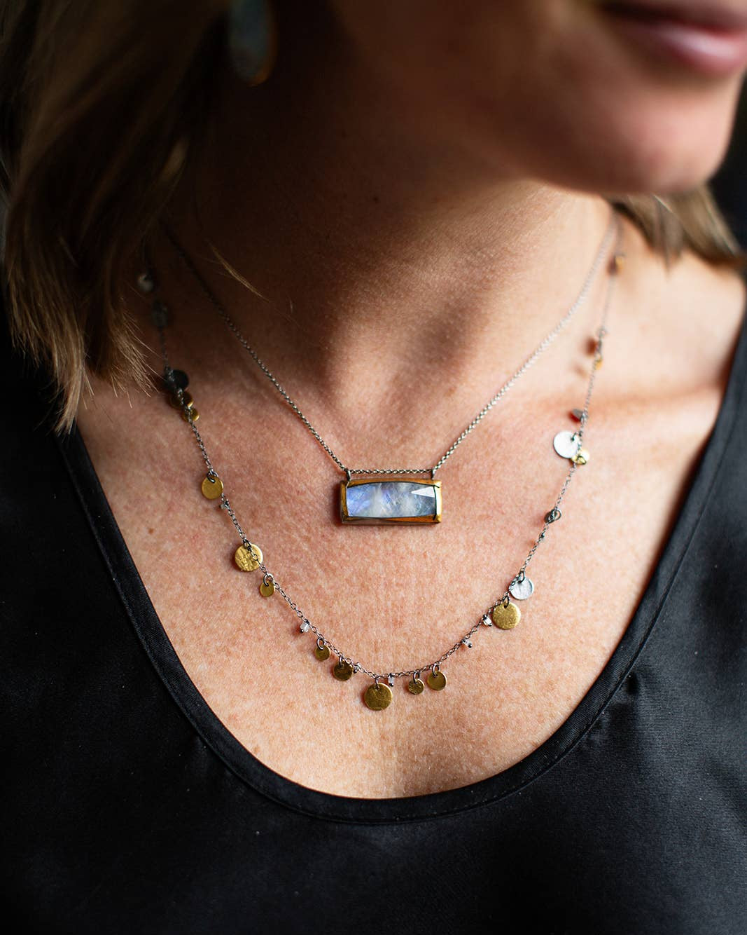 Blue Kyanite Rectangle Fold Necklace | Austin Titus