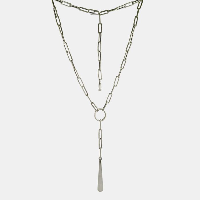 Paperclip Necklace with Large Drop | Jane Diaz