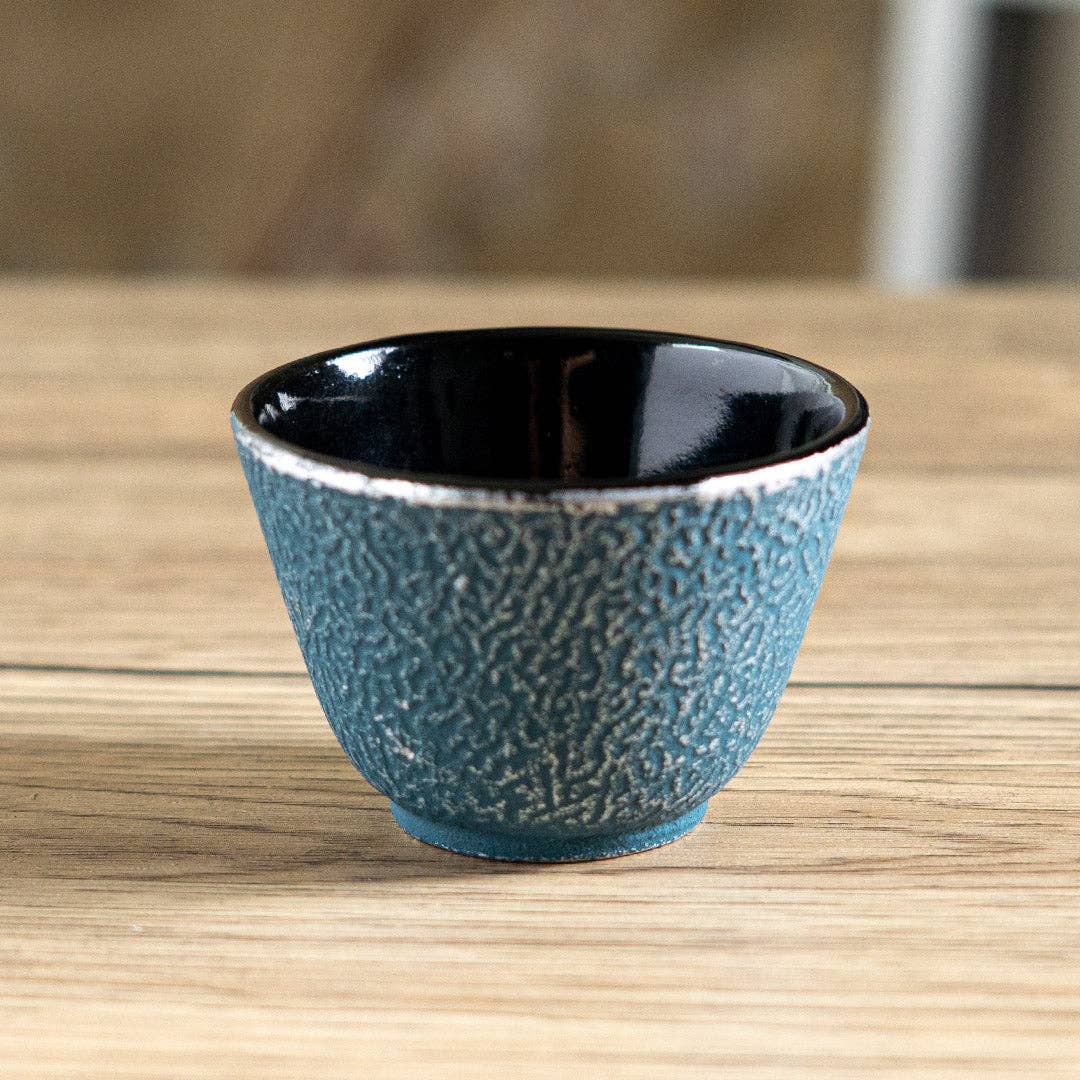 Blue Cast Iron Tea Cup