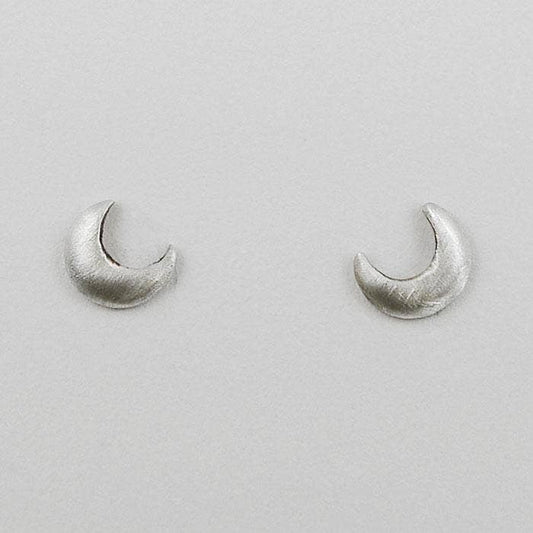 Silver Tiny Crescent Moon Studs | Jane Diaz
