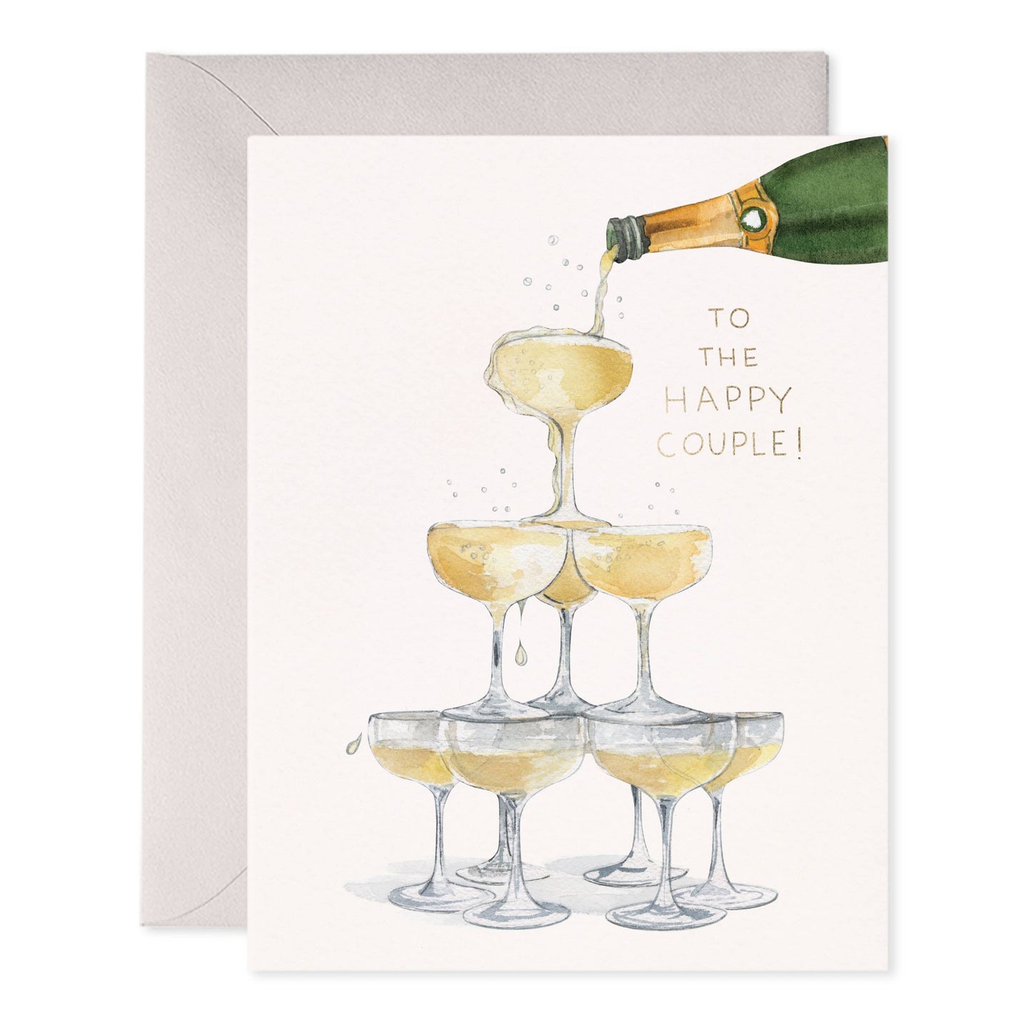 Champagne Tower Wedding Card
