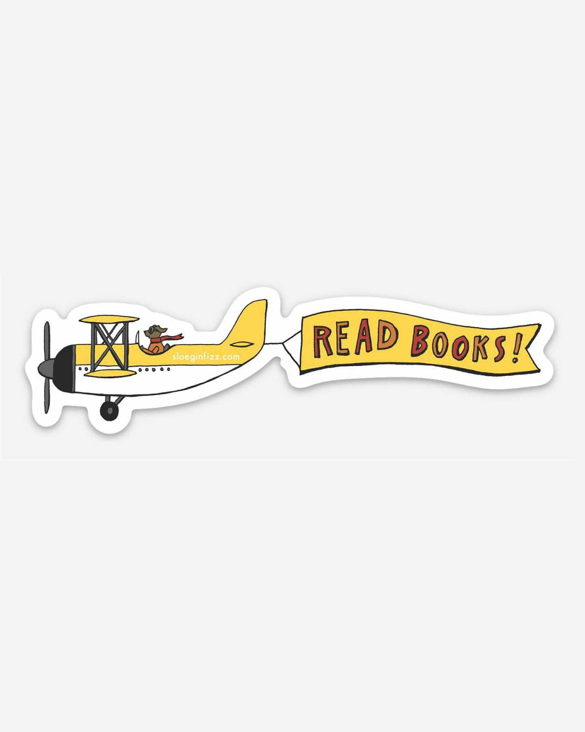 Read Books! Biplane Sticker