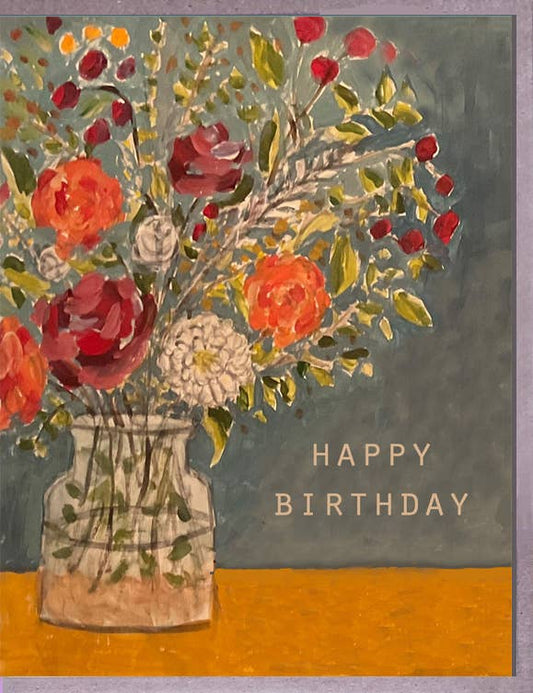 Yellow Flowers Birthday Card