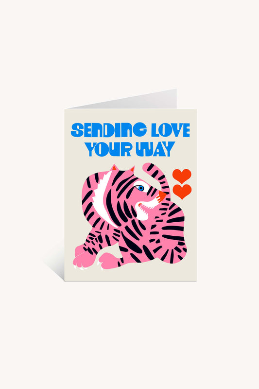 Sending Love Pink Tiger Card