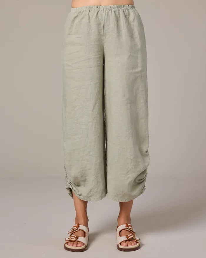 Linen Ruched Pant in Balsam | Cut•Loose