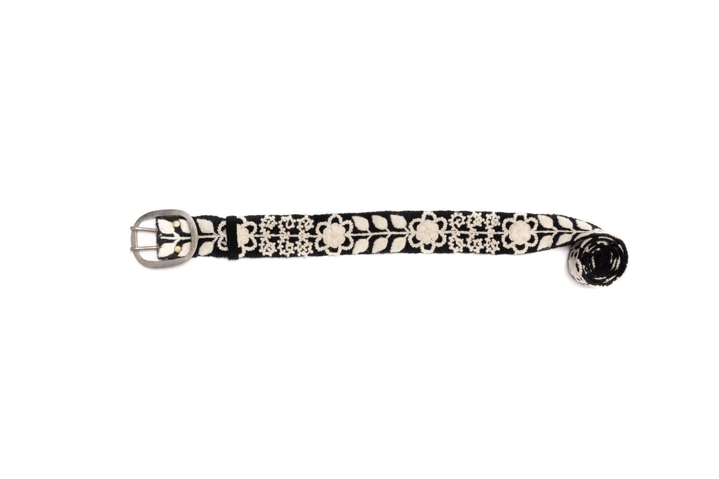 Black & White Embroidered Belt