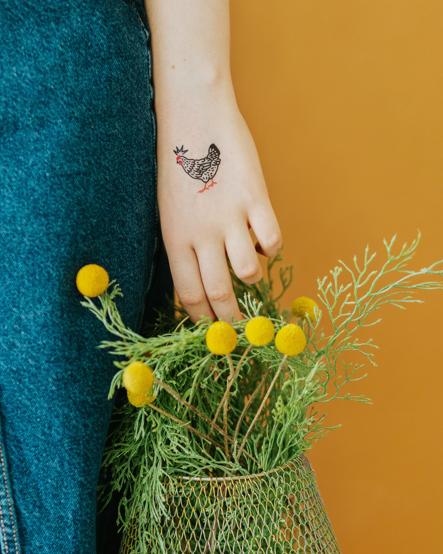 Chicken Tattoo Pair