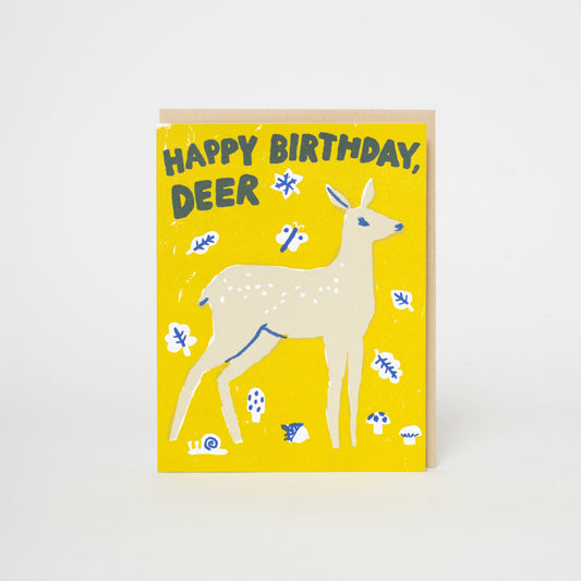 Birthday Deer Letterpress Card