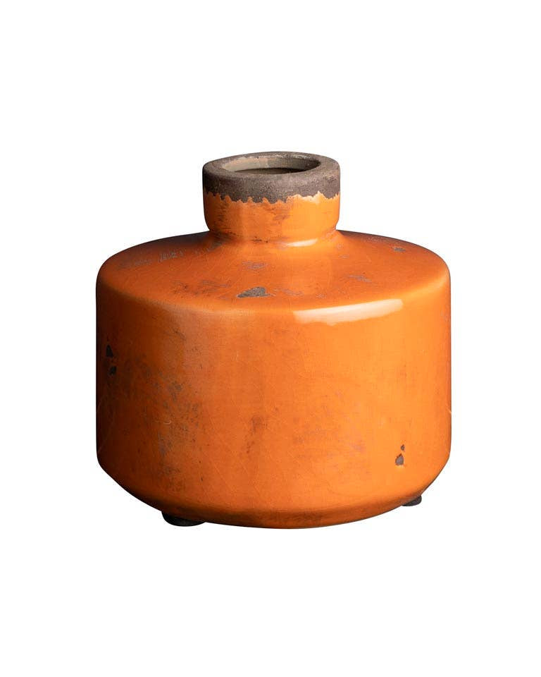 Wide Bottle Vase: Orange
