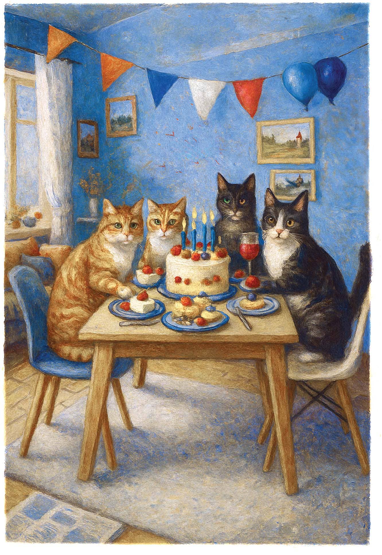 Feline Festivities Greeting Card