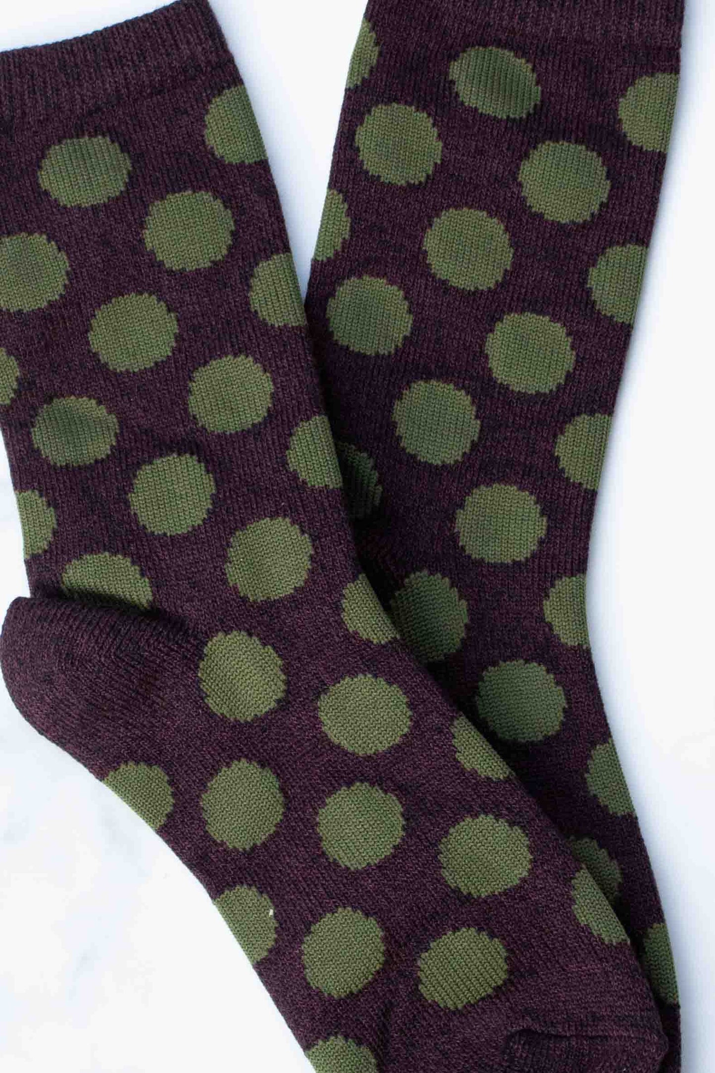 Dark Wood Big Dot Socks