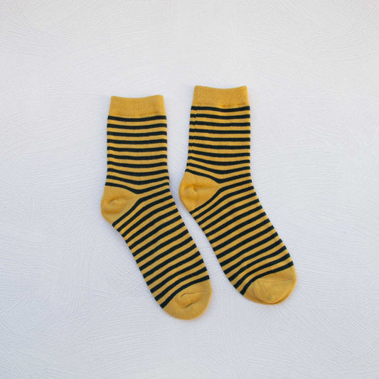 Mustard Thin Stripe Socks