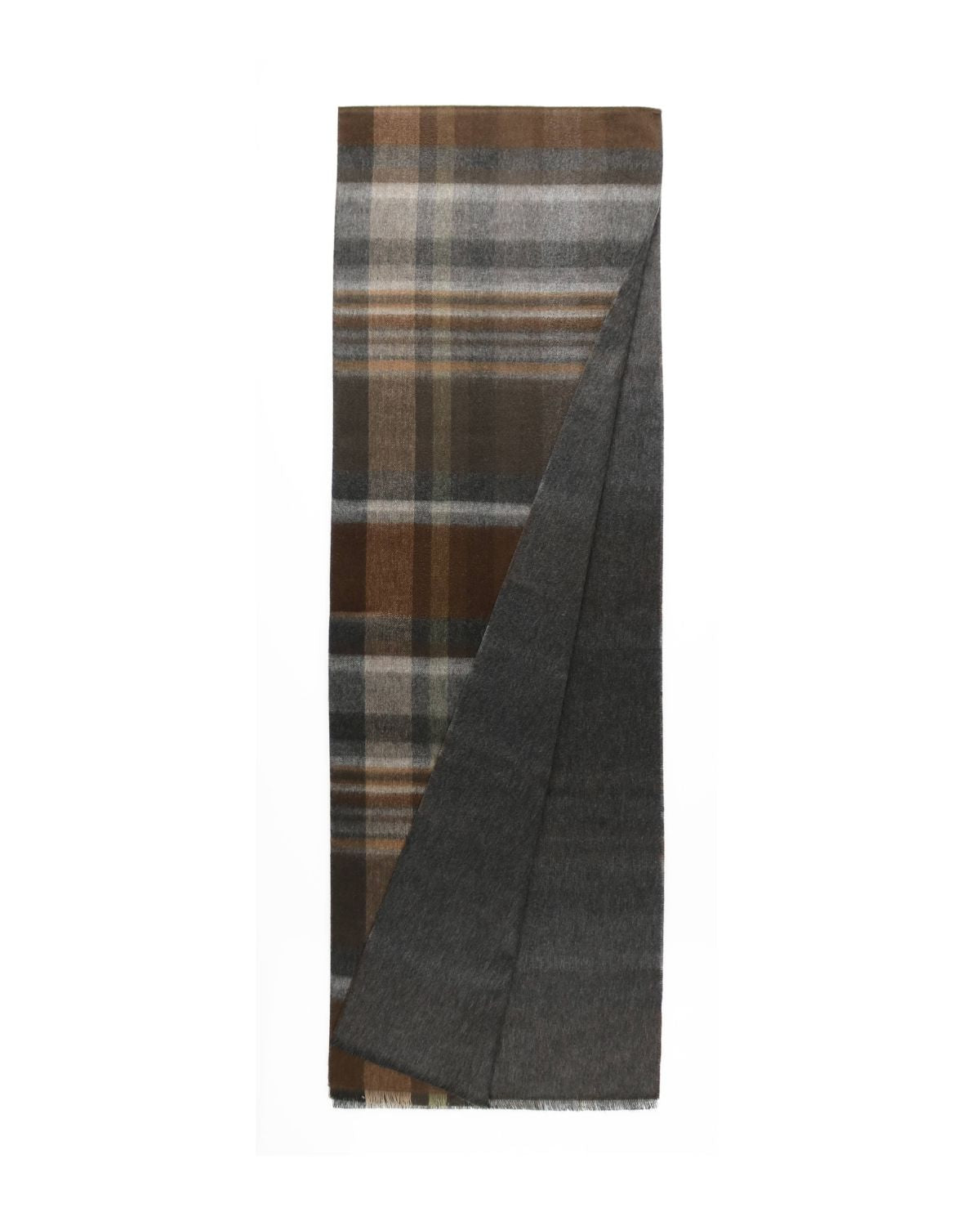 Plaid Reversible Cozy Scarf in Chocolate