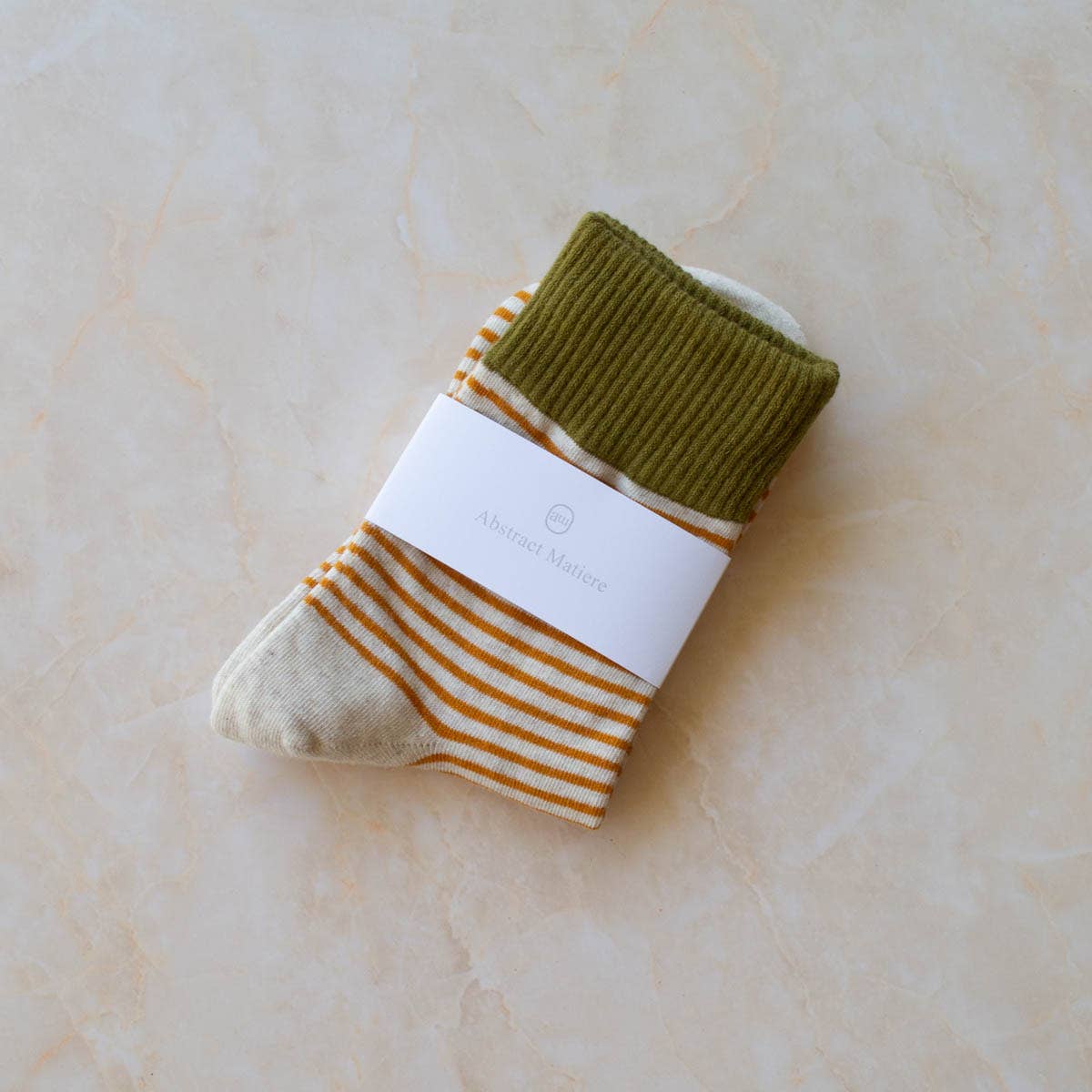 Olive & Oatmeal Striped Socks