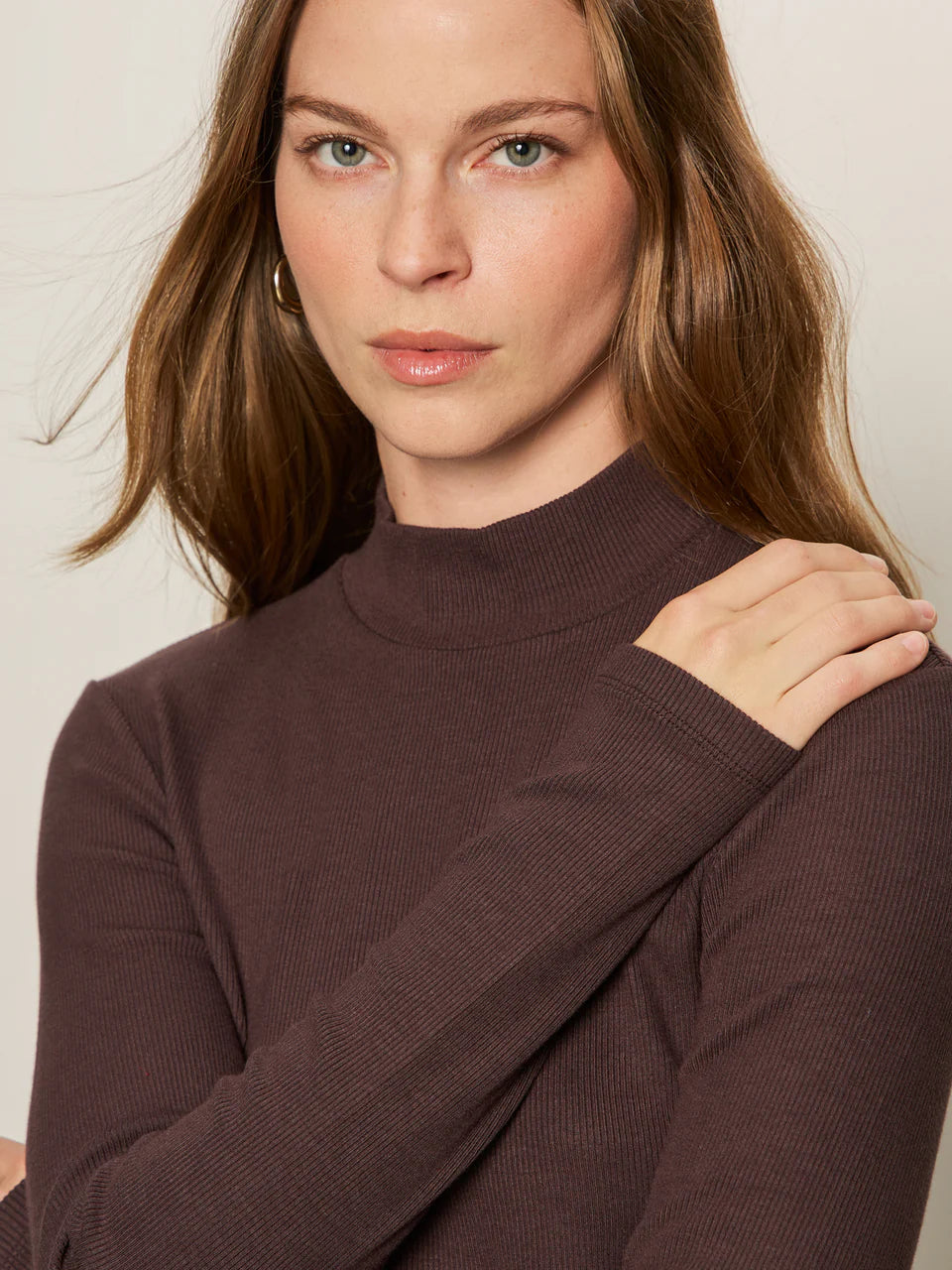 Long Sleeve Mock Neck in Semi Sweet | Sanctuary