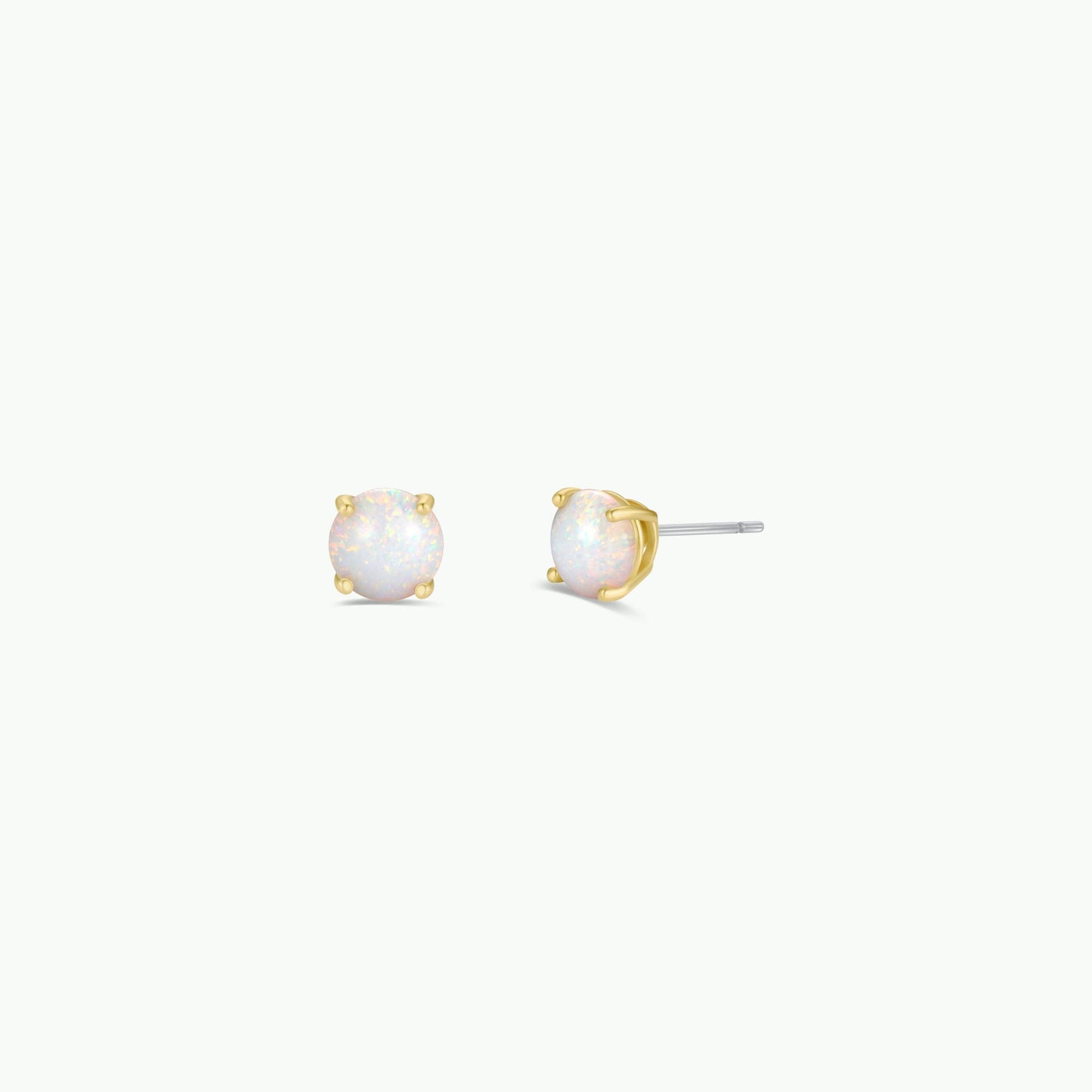 Round White Opal Posts