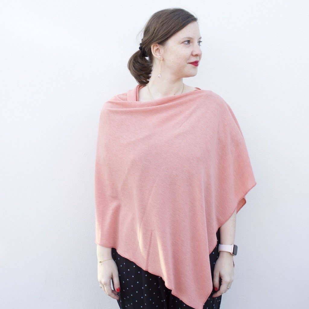 Desert Knit Poncho in Melon