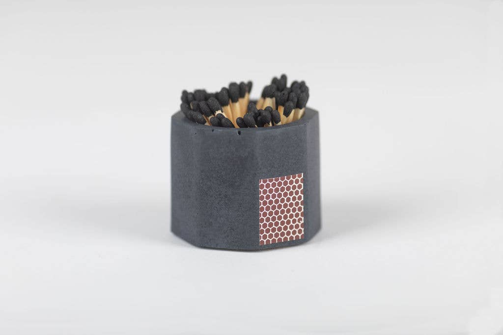 All Black Match Holder with Matches